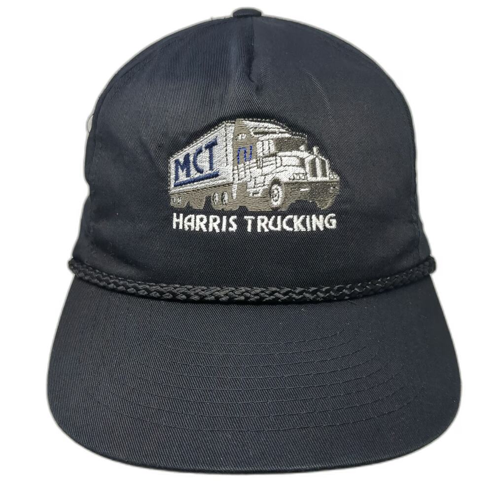 Cobra Caps 5 Panel Black One Size Harris Trucking Semi Truck Rope Snapback Hat